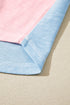 Colorblock Raglan Striped Exposed Seam Round Neck Long Sleeve Top